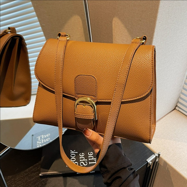 Women's Korean Style Niche Lychee Pattern Underarm Women's Shoulder Bag