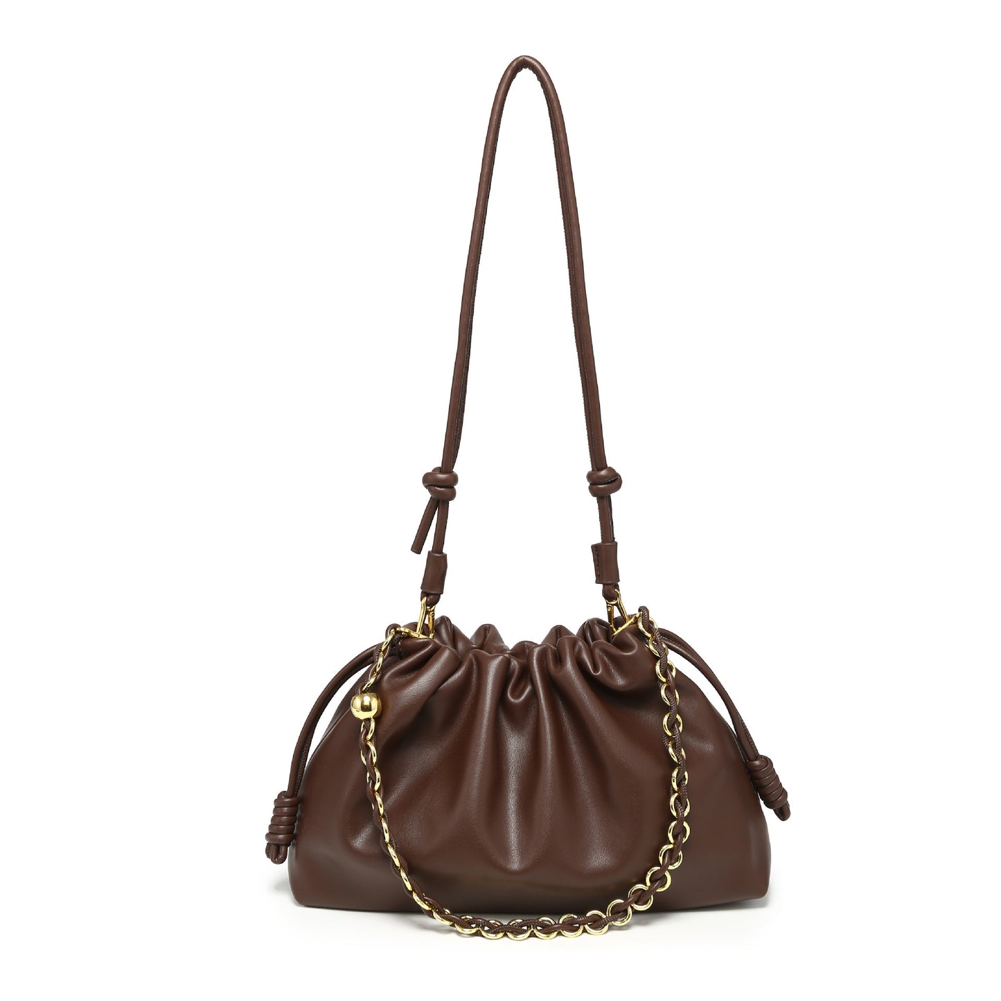 Lucky Pleated Drawstring Dumpling Shape Chain Women's Shoulder Bag