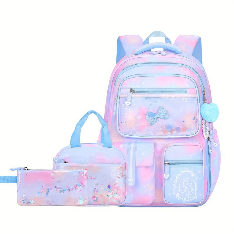 Three-piece Set Lunch Refrigerator Sweet Female Large Capacity Burden Backpacks