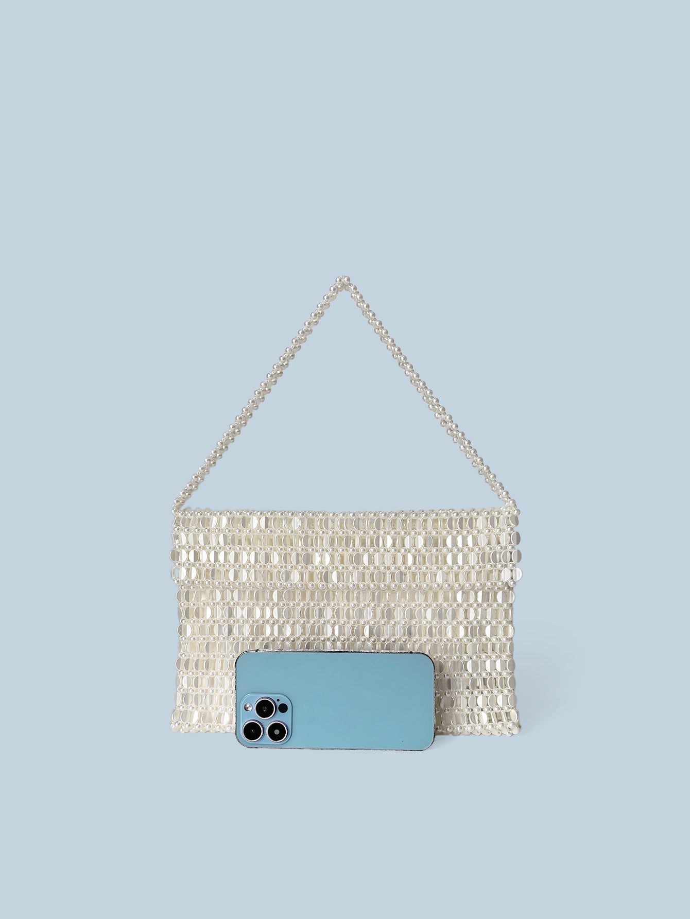 Women's Melon Seeds Beads Woven Large Capacity Portable Underarm Flip Handmade Women's Handbag