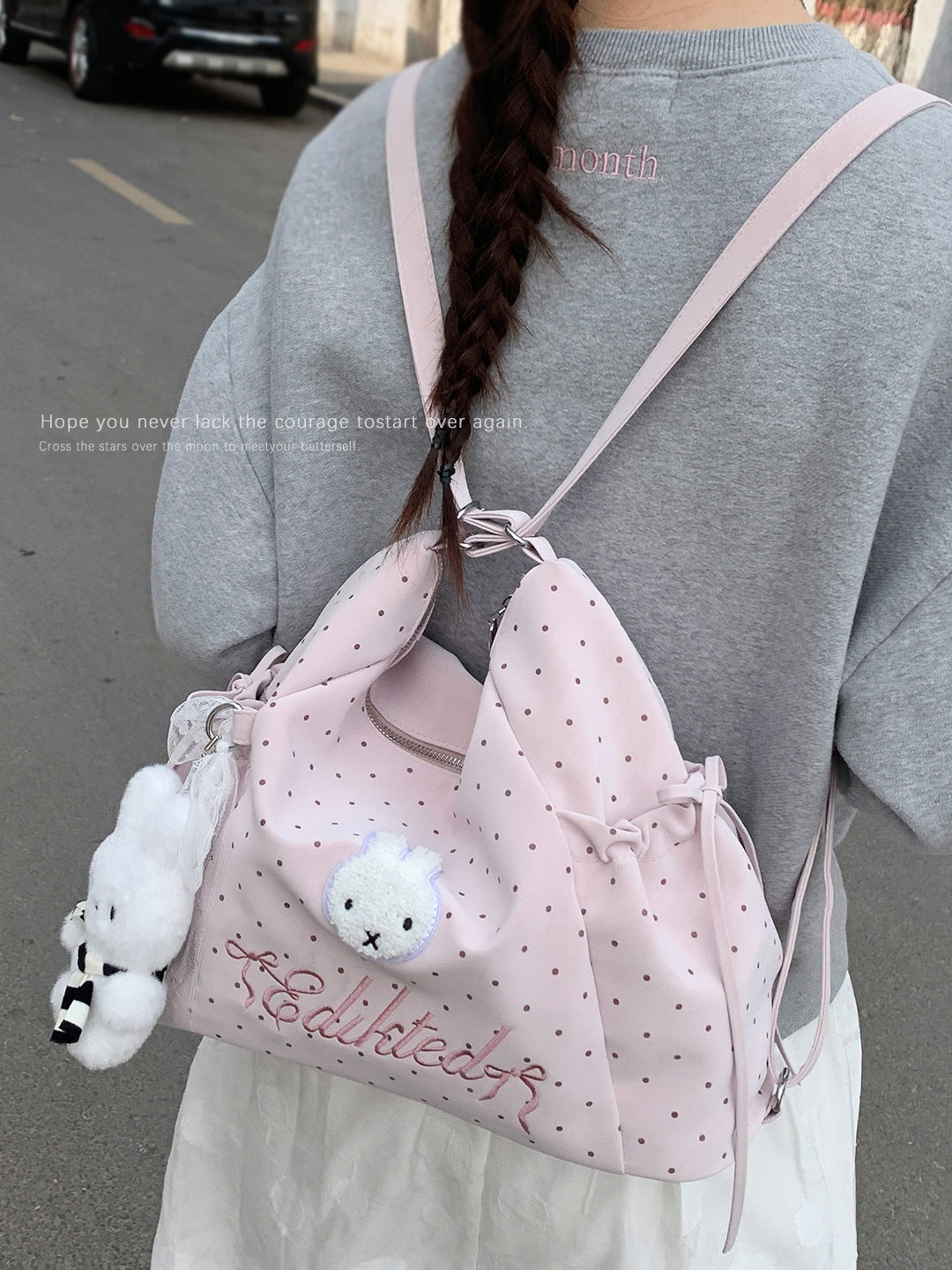 Women's Korean Style Large Capacity Underarm Polka Bags