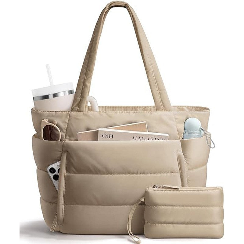 Women's Trendy Quilted Large Capacity Short-distance Laptop Bag