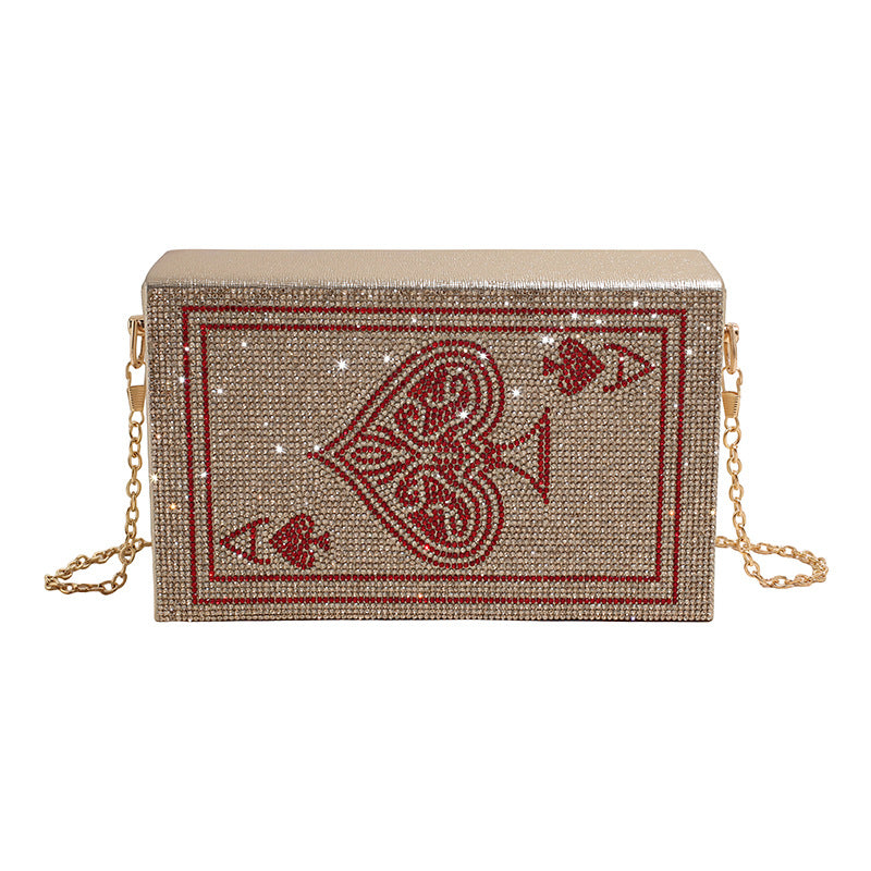 Women's Creative Playing Cards Box Rhinestone Versatile Bags