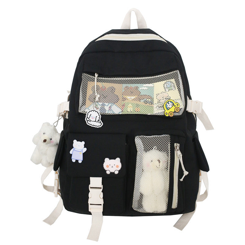 Mesh Korean Style For Junior Senior College Student Schoolbag