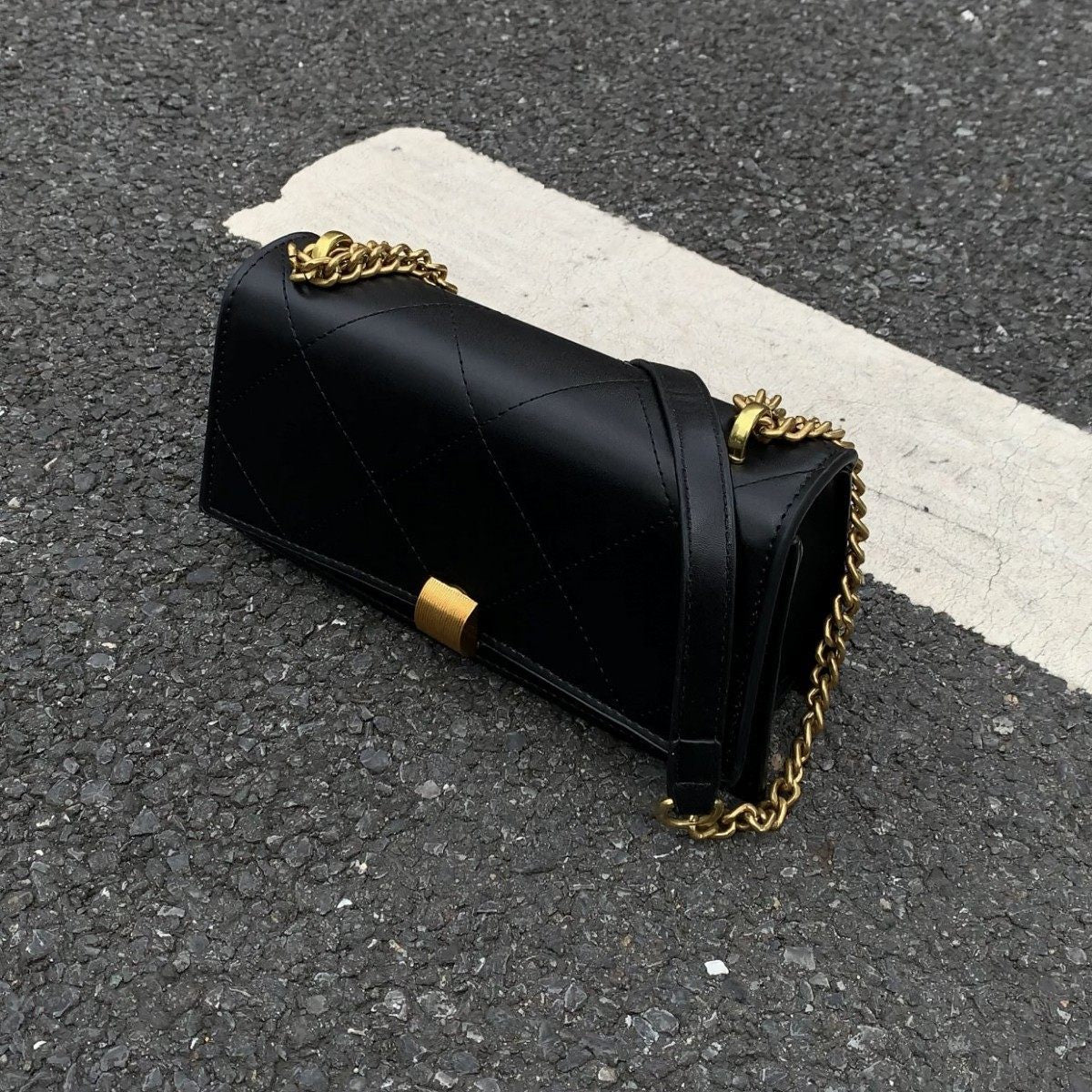 Women's Autumn Rhombus Chain Thread High-grade Textured Classic Small Square Bag