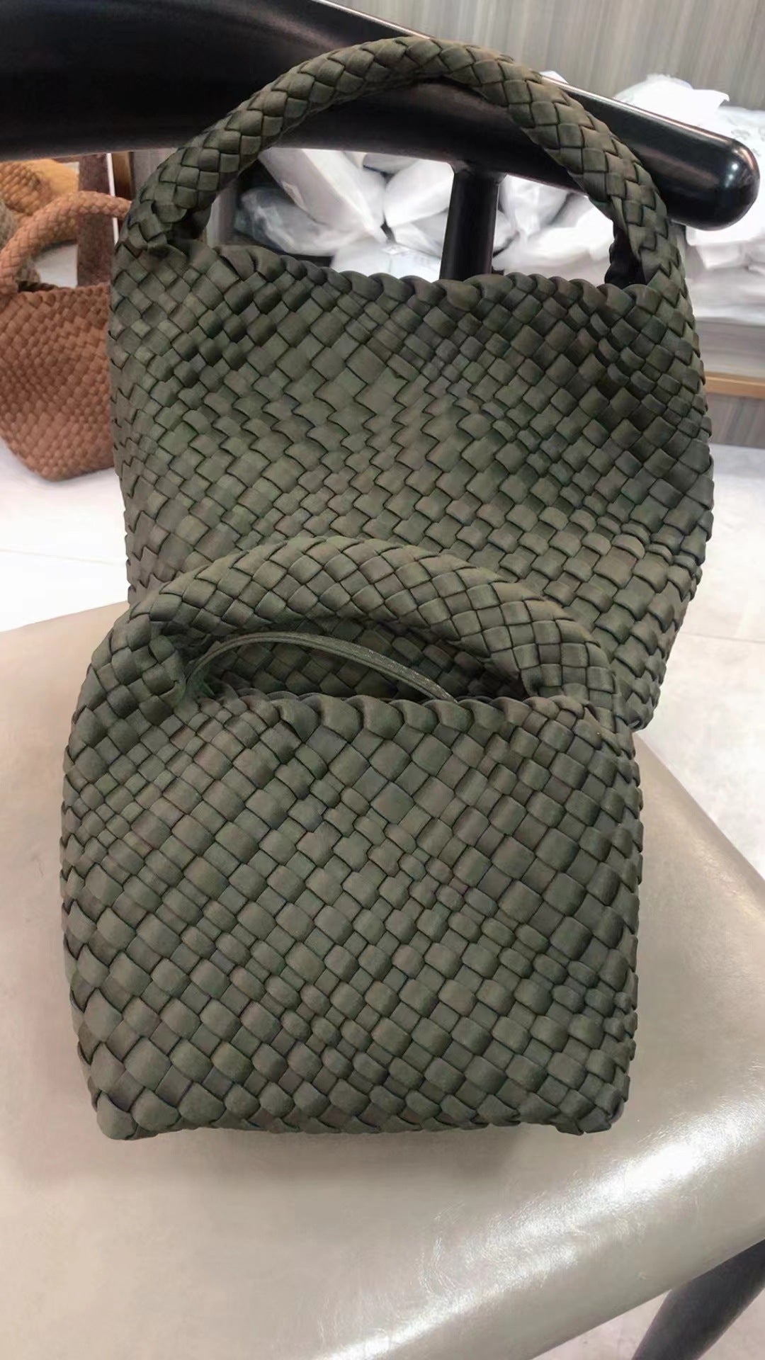 Women's Hand-woven Vegetable Basket Nylon Cloth Portable Women's Shoulder Bag