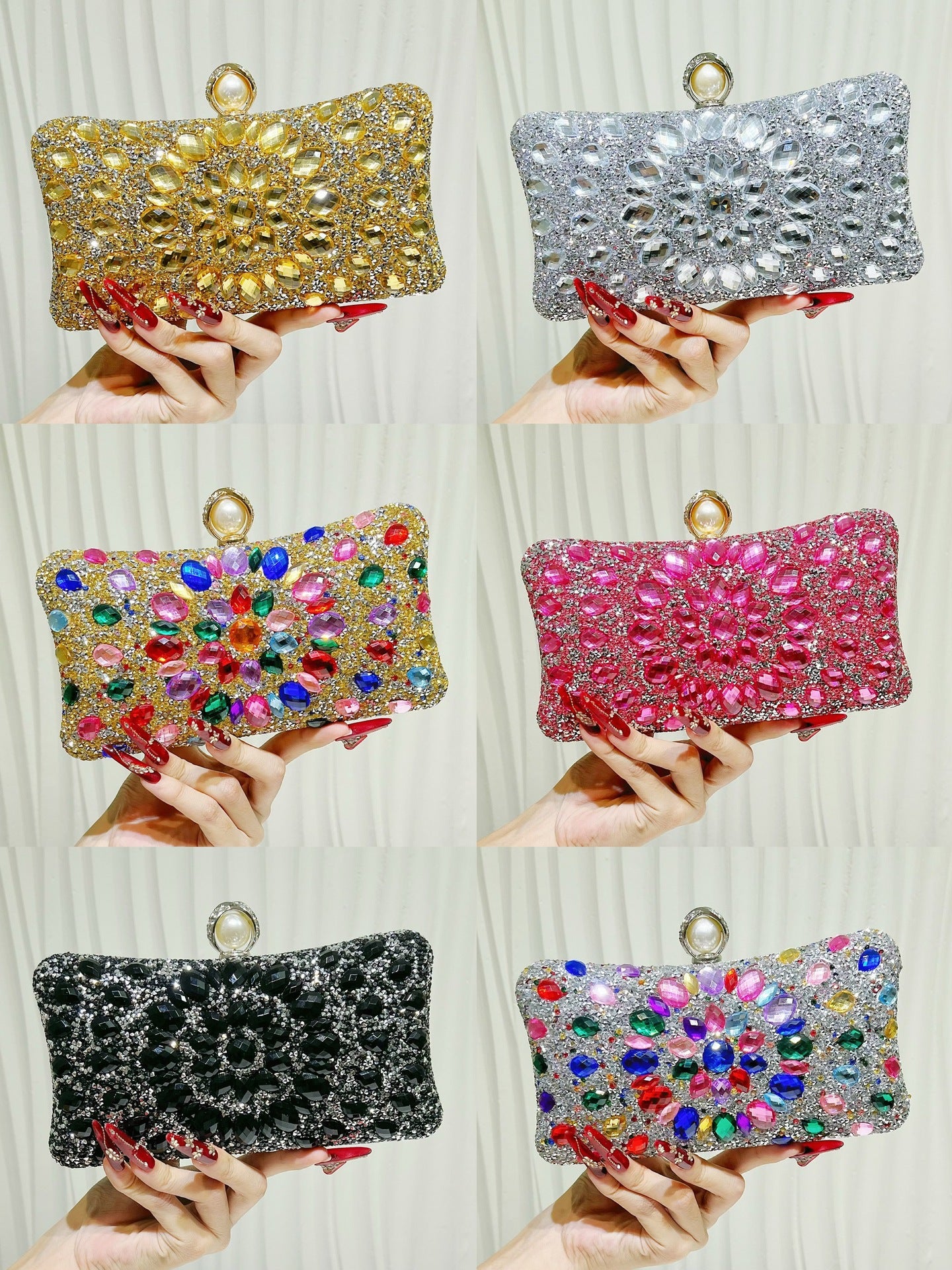 Women's High-grade Diamond Fashion Banquet All Match Dinner Bag