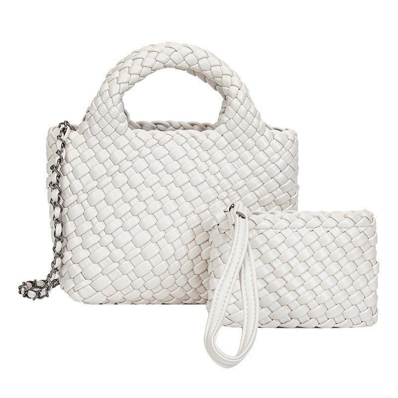 Hand-woven Leather Fashion Vegetable Basket Son Mother Women's Messenger Bag