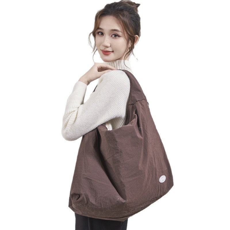 Women's Trendy Daily Commuting Pure Color Large Capacity Underarm Tote Bags