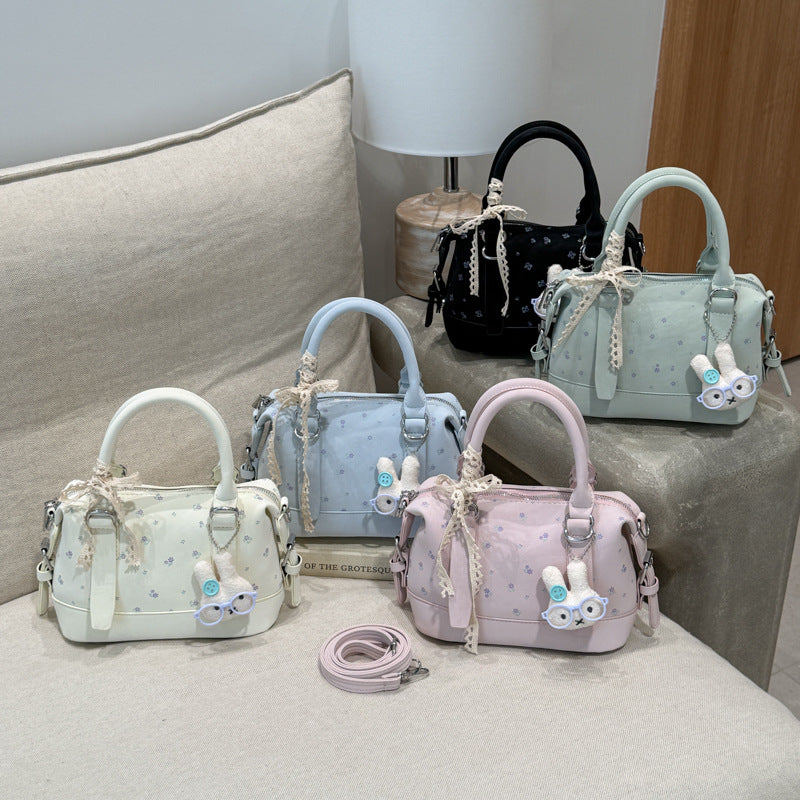 Women's Sweet Floral Boston Versatile Fashion Commuter Cute Bags