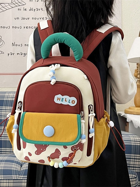 Women's Cute Dopamine Lightweight Contrast Color Good-looking Leisure Backpack