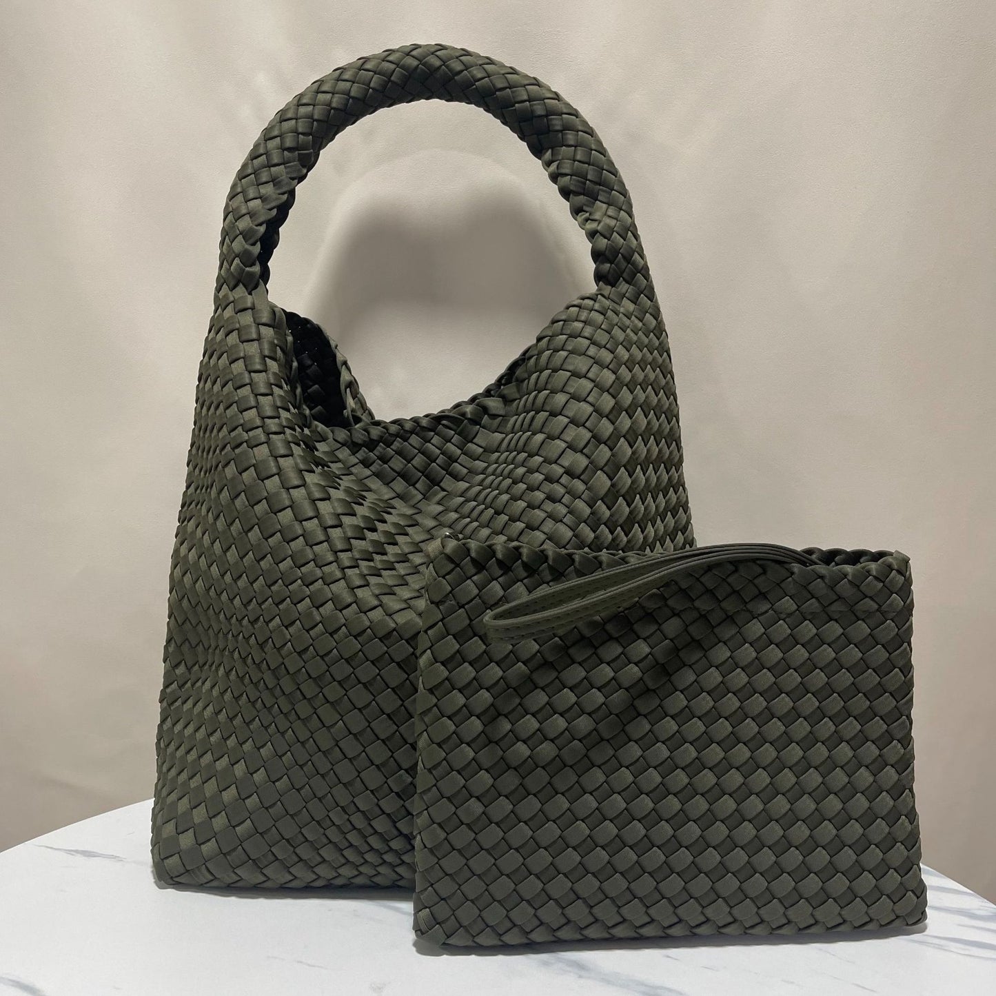 Women's High-grade Handmade Nylon Woven Neoprene Large Capacity Bags