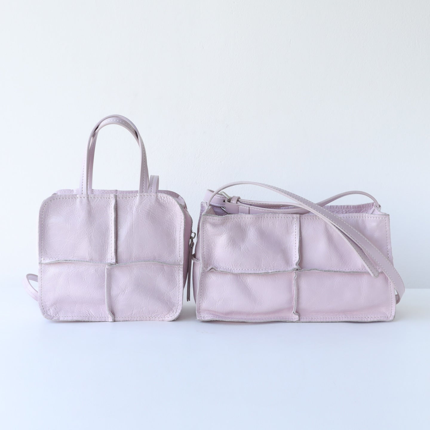 Women's Handmade Stitching Top Layer Cowhide Simple Style Genuine Leather Small Square Bag