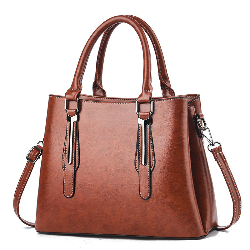Women's Fashion Retro Solid Color Large Capacity Women's Handbag