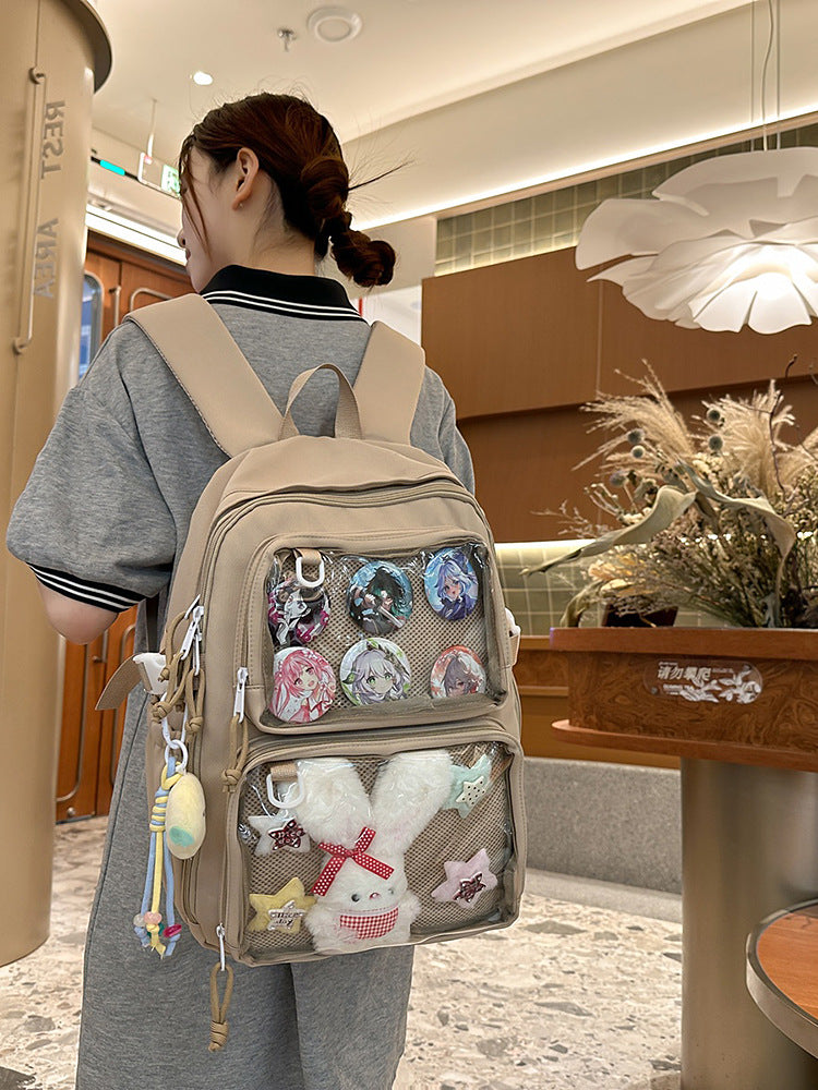 Transparent Lightweight Simple Korean Large Capacity Backpacks