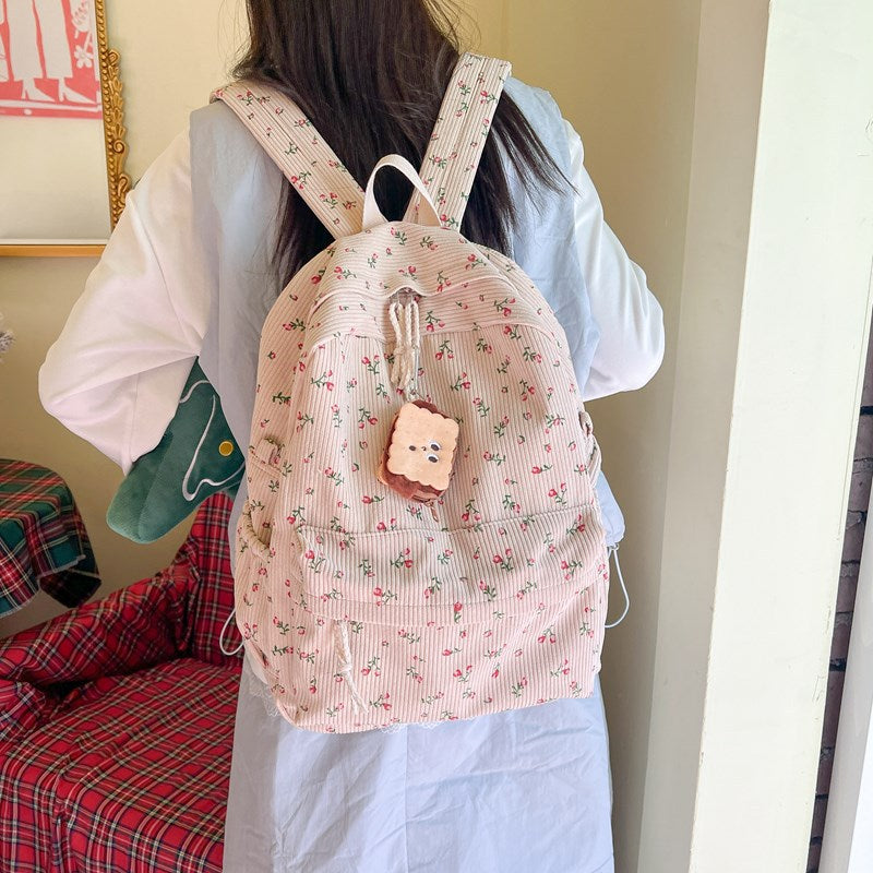 Female Style Fresh Literature Art Flower College Student Schoolbag