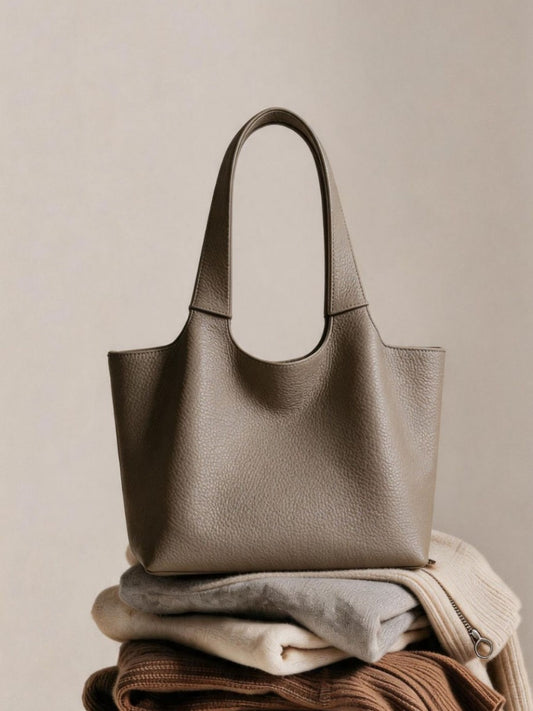 Women's Fashion Large Capacity Commuter High Sense Underarm Top Layer Cowhide Women's Shoulder Bag
