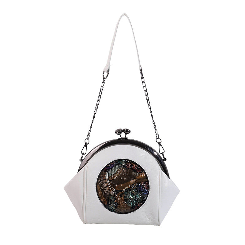 Women's Popular Design Fashion Shell Chain Contrast Women's Messenger Bag