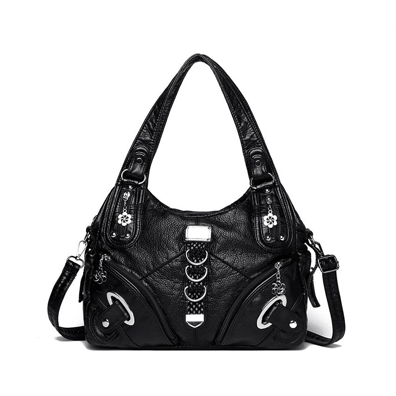 Women's Retro Trendy Large Capacity Motorcycle Women's Shoulder Bag