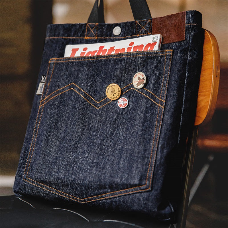 Madden American Retro Denim Embroidered Large Capacity Men's Chest Bag