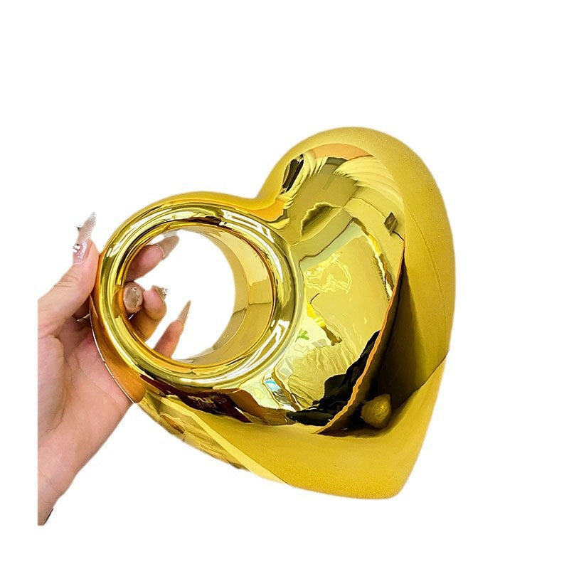 Metal Heart Shape Acrylic Trendy Unique High-grade Bags