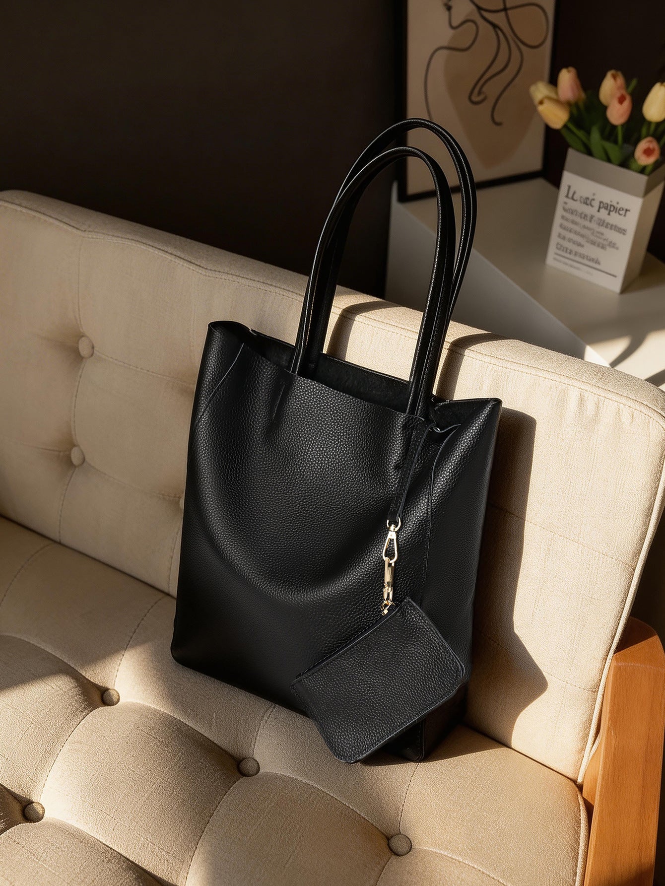 Women's Big First Layer Cowhide Portable Simplicity Genuine Large Capacity Women's Leather Bag