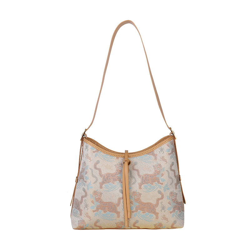 Material Homemade Chinese Style Large Capacity Women's Shoulder Bag