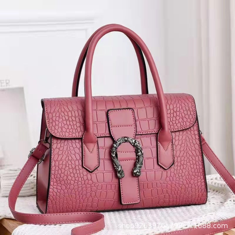 Elegant Women's Fashion Crocodile Pattern Big Women's Handbag