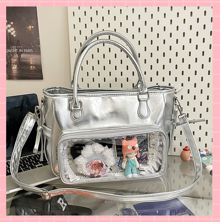 Cartoon Doll Large Capacity Transparent Texture Tote Bags