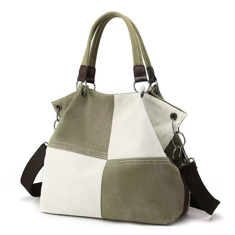 Women's Stitching Contrast Color Large Capacity Fashion Women's Messenger Bag