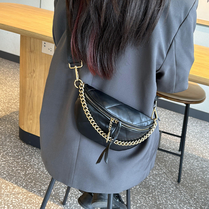 Classic Women's Diamond Chain Fashion High-grade Women's Chest Bag, Fanny Pack
