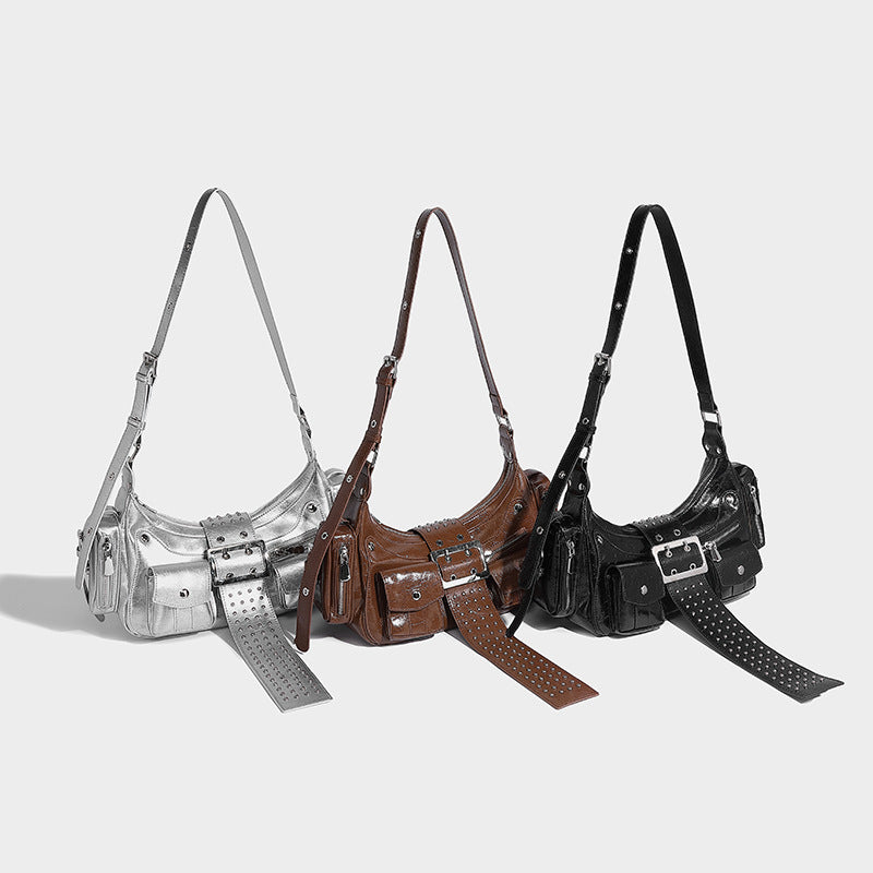 Trendy Underarm Motorcycle Niche Punk Hot Women's Shoulder Bag