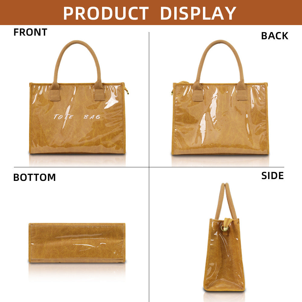 Women's Kraft Paper Pattern Large Capacity Totes Bags