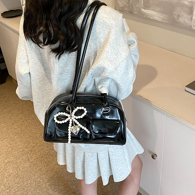 Glossy French Style Underarm High Sense Baguette Female Bags