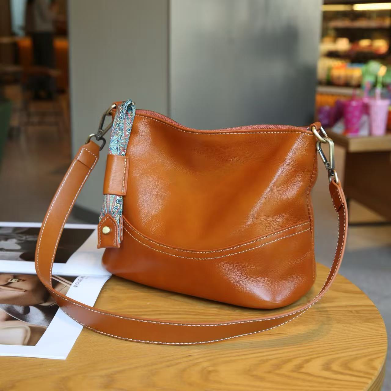Women's Leather Cow Single Lady's Fashion Large Capacity Women's Shoulder Bag