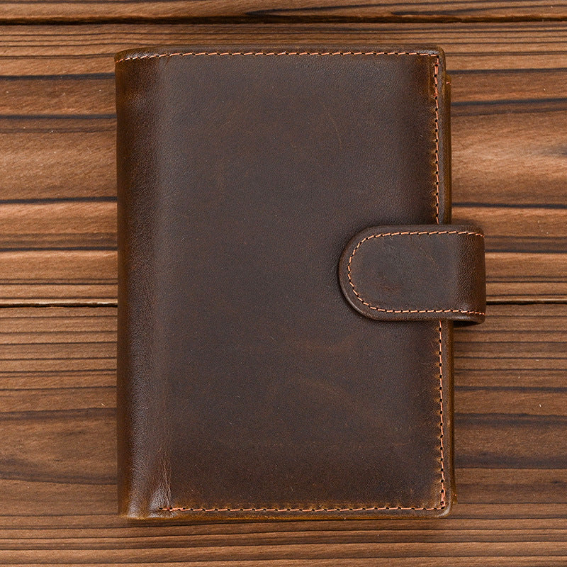 Women's & Men's First Layer Cow Two Fold Three Multi Slots Men's Wallet