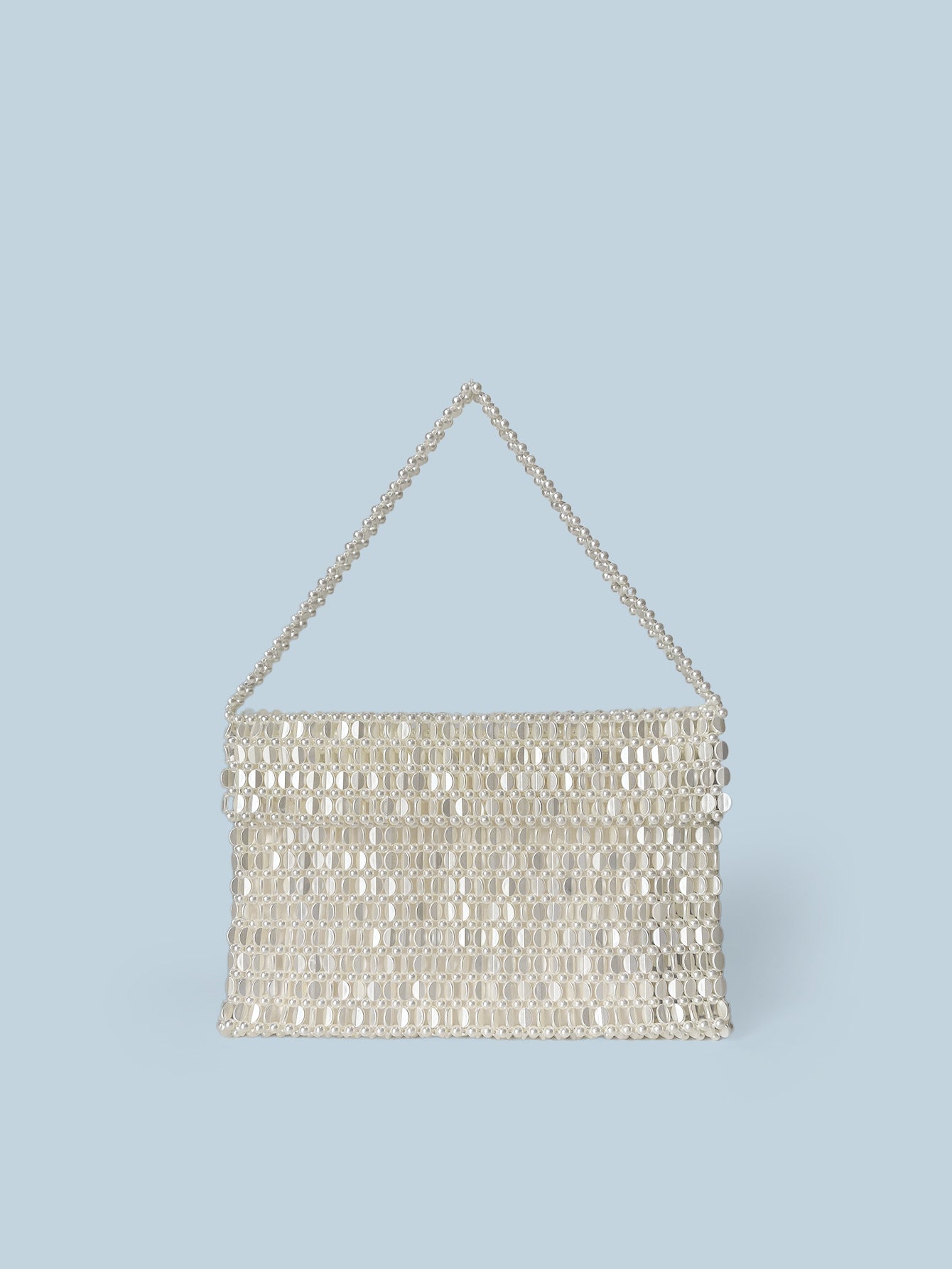 Women's Melon Seeds Beads Woven Large Capacity Portable Underarm Flip Handmade Women's Handbag