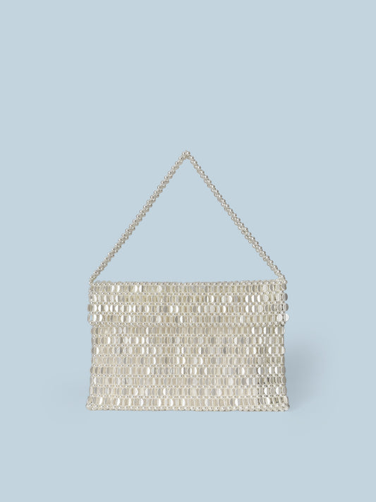Women's Melon Seeds Beads Woven Large Capacity Portable Underarm Flip Handmade Women's Handbag
