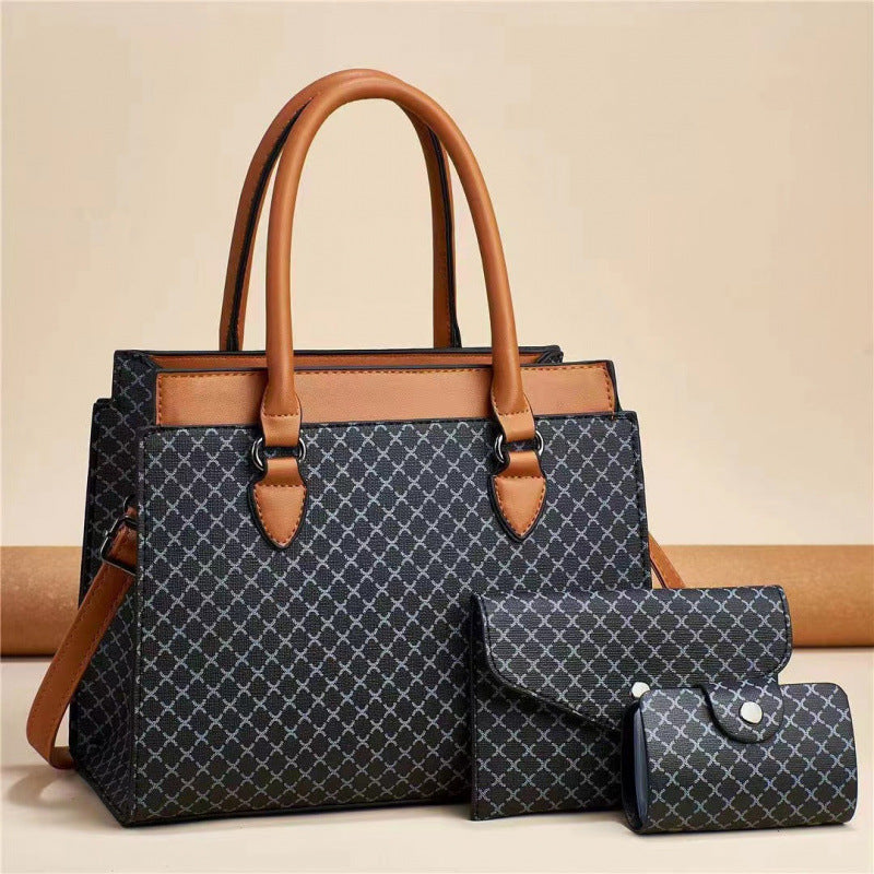 Three-piece Fashion Large Capacity Printing Color Women's Handbag