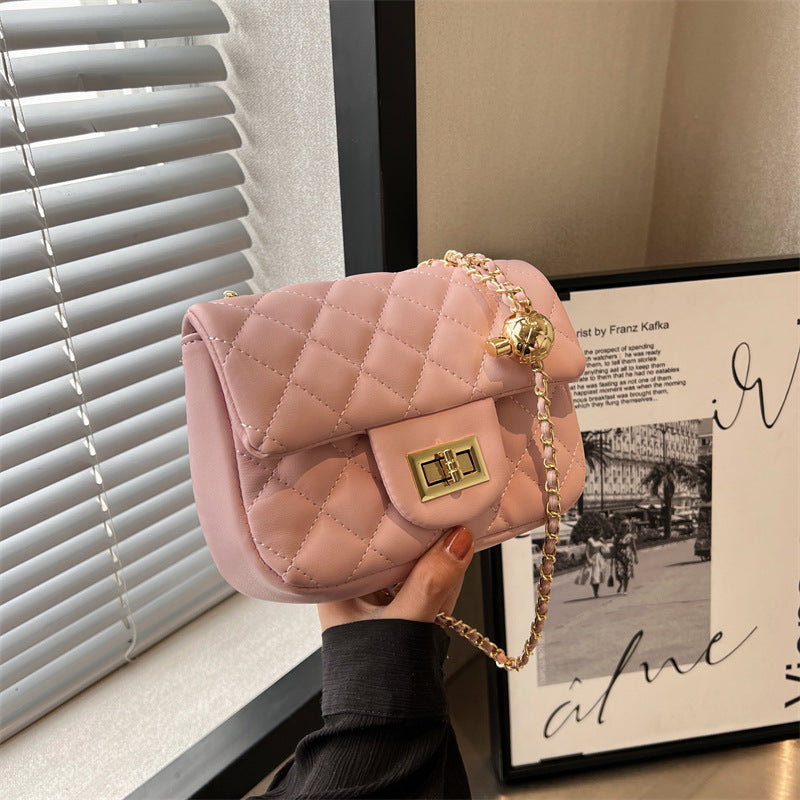 Women's Rhombus Embroidery Thread Pouch Summer Trendy Fashion Small Square Bag