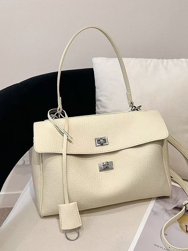 Women's Textured Lychee Pattern Soft Leather Large Bags