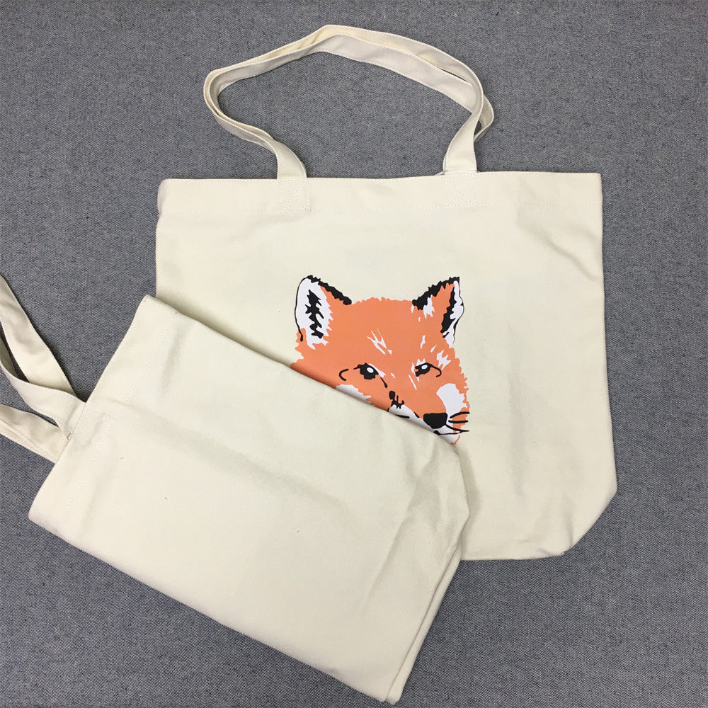 Women's & Men's Fox Head Printed Fashion Canvas Tote Bag