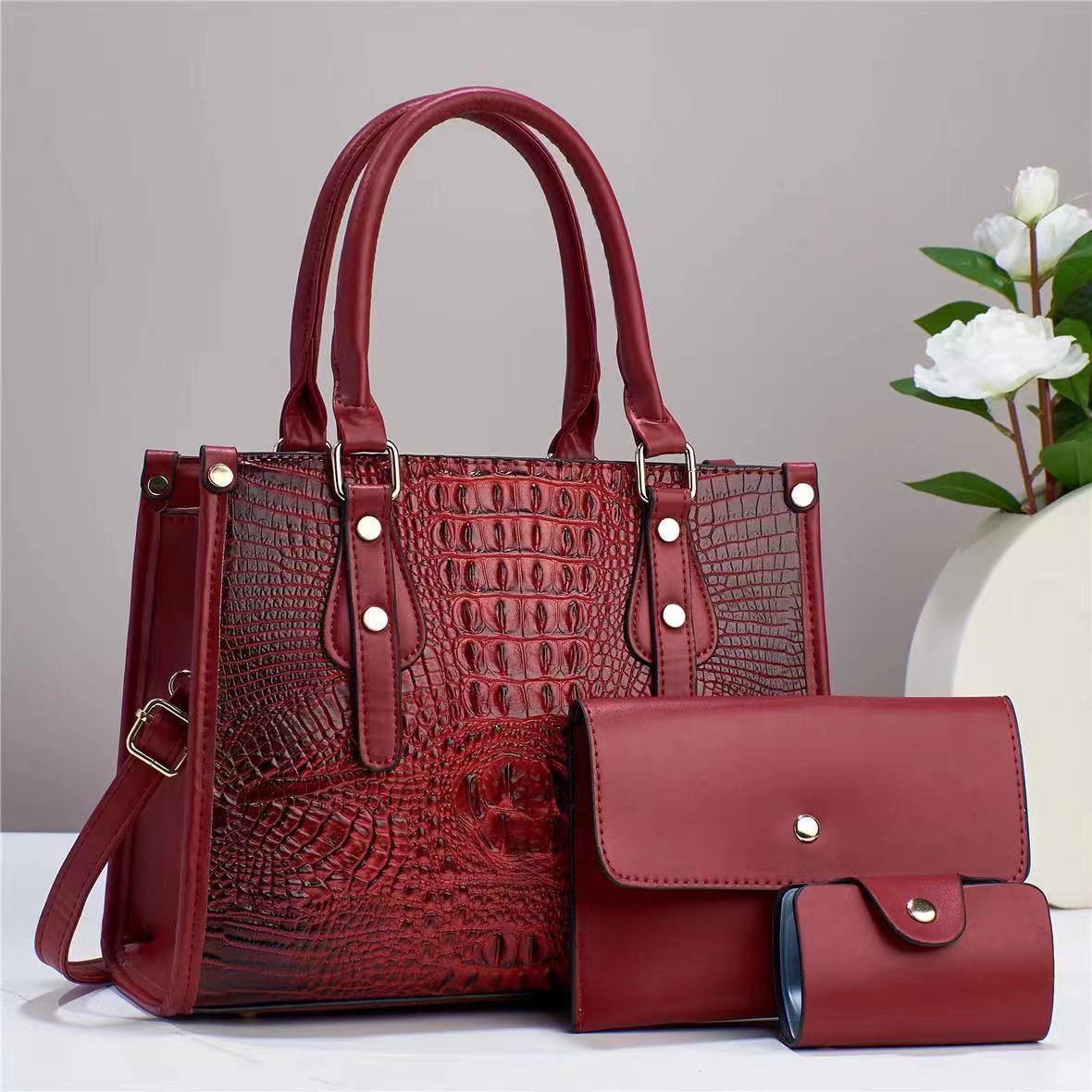 Women's Crocodile Pattern Embossed Large Capacity Mom Trendy Fashion One Women's Handbag