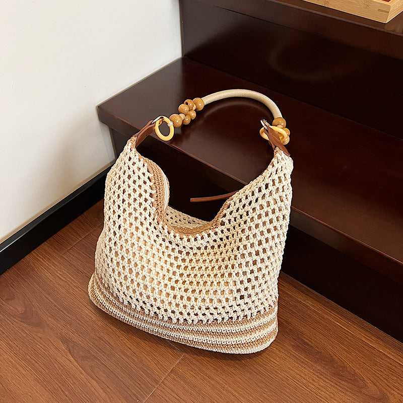 Women's Vacation Style Woven Knitted Hollow Fashion Women's Shoulder Bag