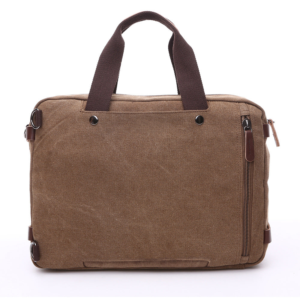 Canvas Business Large Capacity Portable Shoulders Men's Briefcase