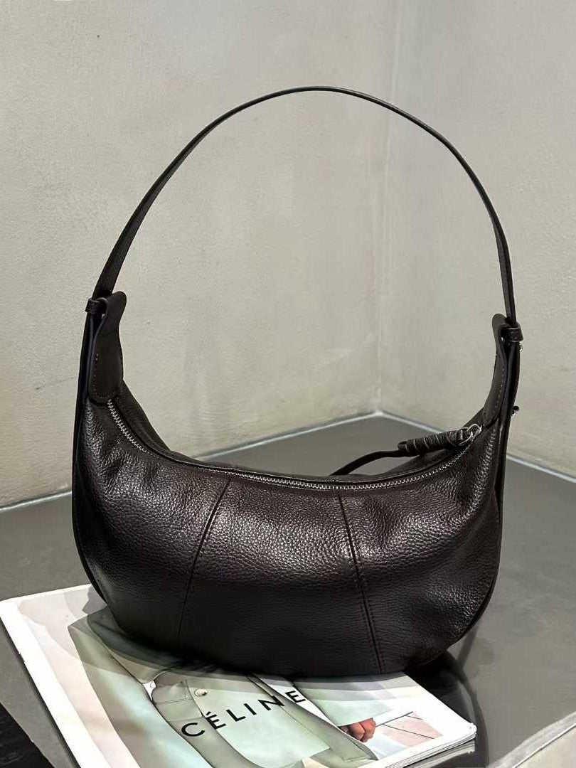 Layer Cowhide Croissant Dumpling Design Genuine Leather Versatile Bags