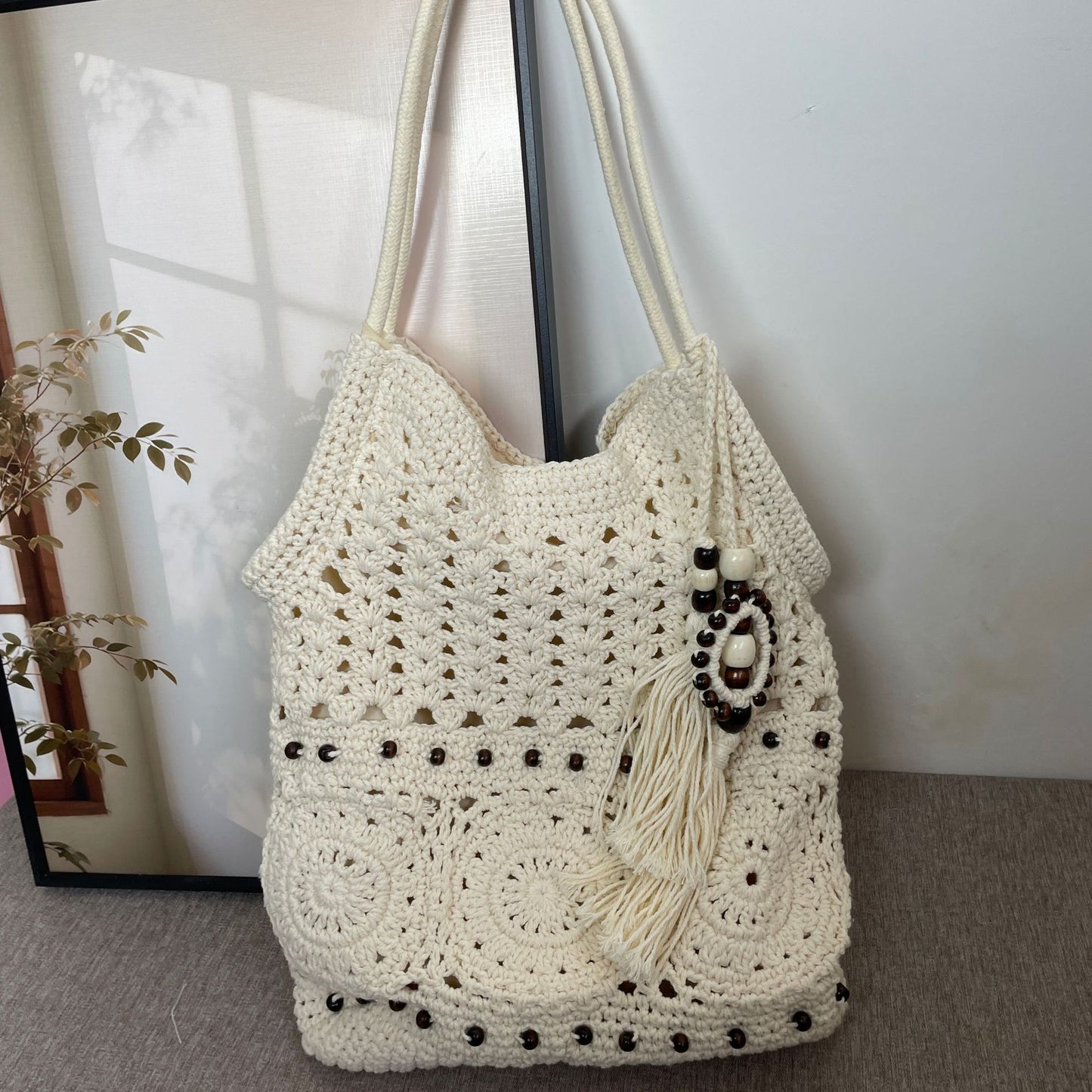 Tassel Female Summer Niche Hollowed Fashion Tote Bags