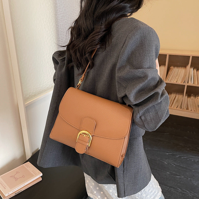 Women's Korean Style Niche Lychee Pattern Underarm Women's Shoulder Bag