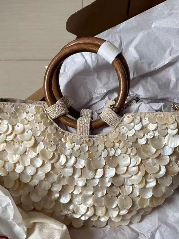 Women's High-grade Handmade Natural Shell Fairy For Niche Personality Dinner Bag