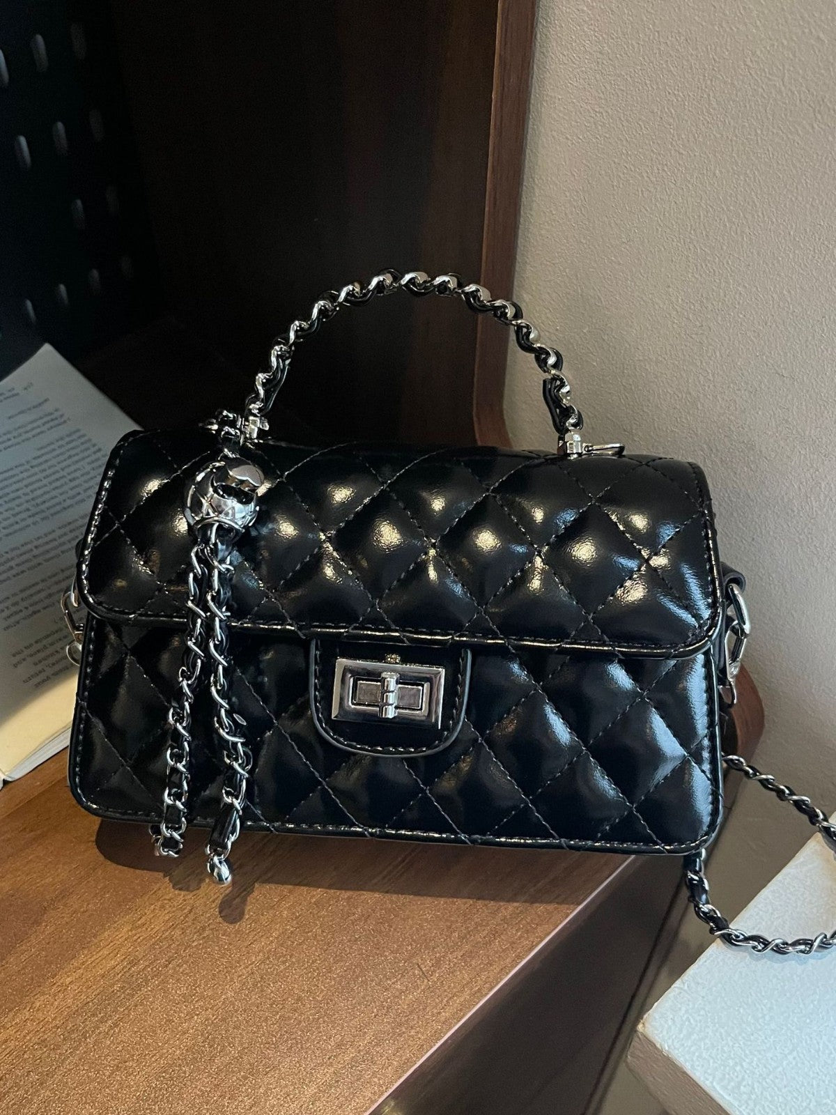 Women's Korean Diamond Chain Classic Style Fashion Small Square Bag